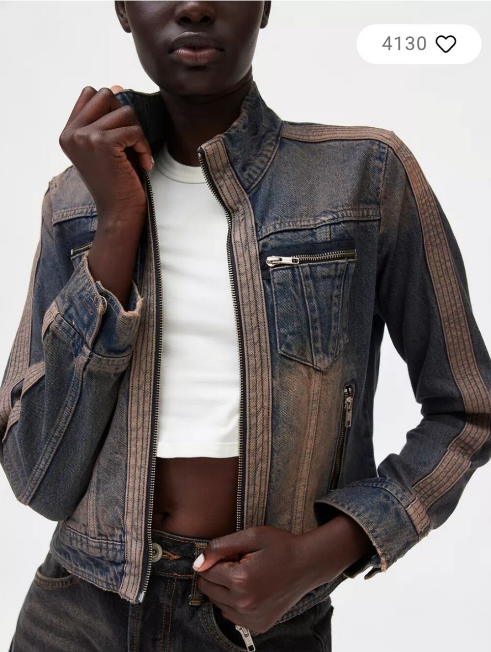 BDG Toni Denim Moto Jacket SZ XL